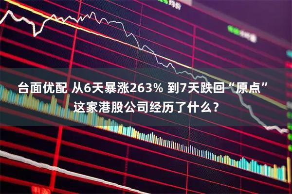 台面优配 从6天暴涨263% 到7天跌回“原点” 这家港股公司经历了什么？